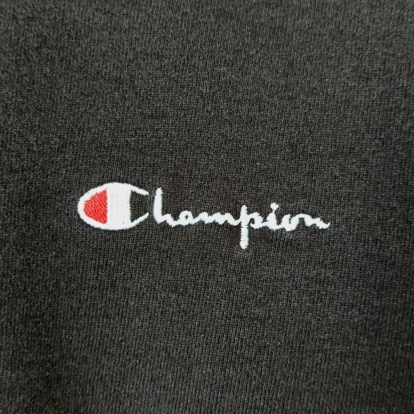 Champion 80's Vintage Logo Embroidered Pullover Crewneck Sweatshirt Black XL - Picture 3 of 12